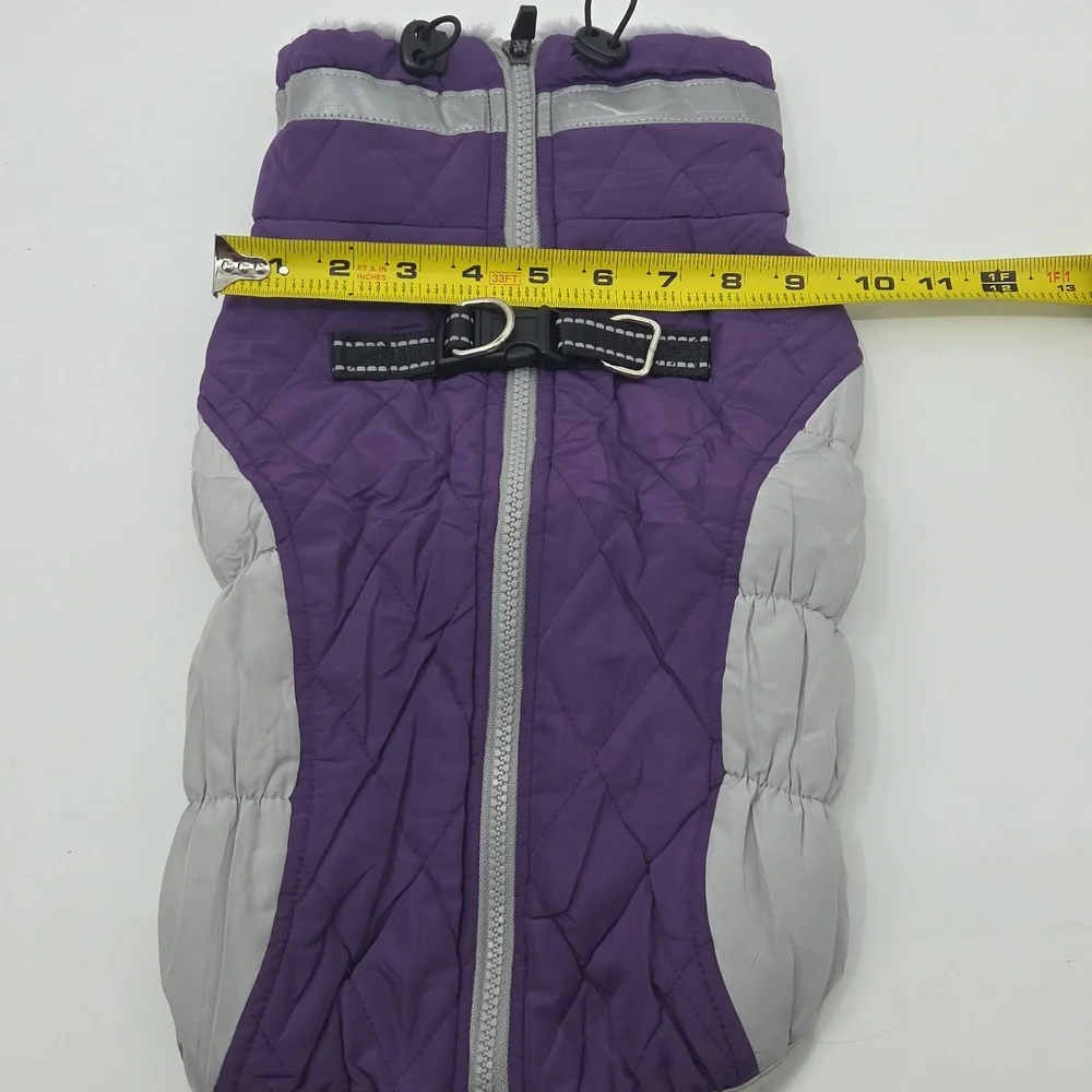 Purple and Gray Dog Jacket Medium NWOT